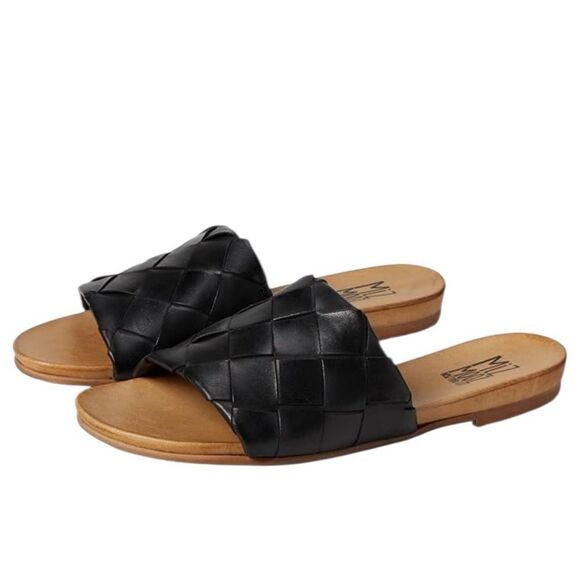 MIZ MOOZ Sandals Augustine Slides Woven Genuine Leather Slip On Black Size 6.5 - Picture 9 of 9